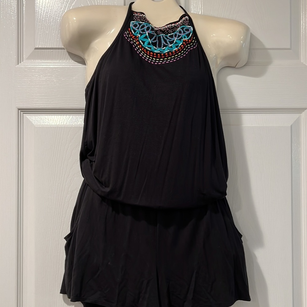 Nanette Lepore Romper black halter romper size M